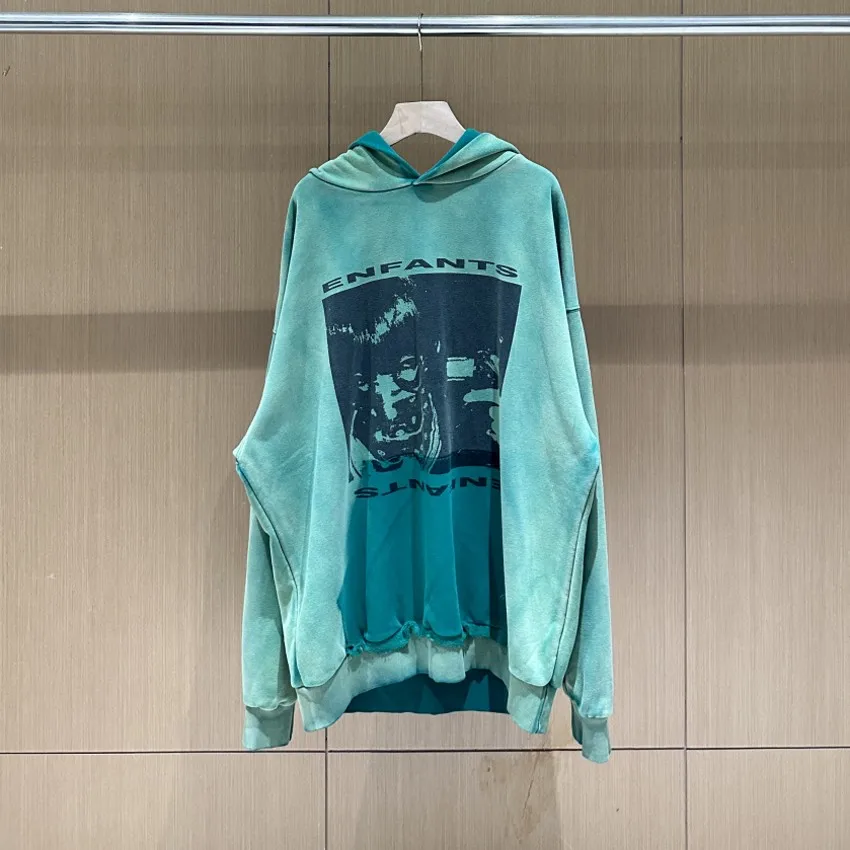 

Vintage Clothing Oversized Enfants Riches Deprimes ERD Washed Green Pullover Hoodies For Men