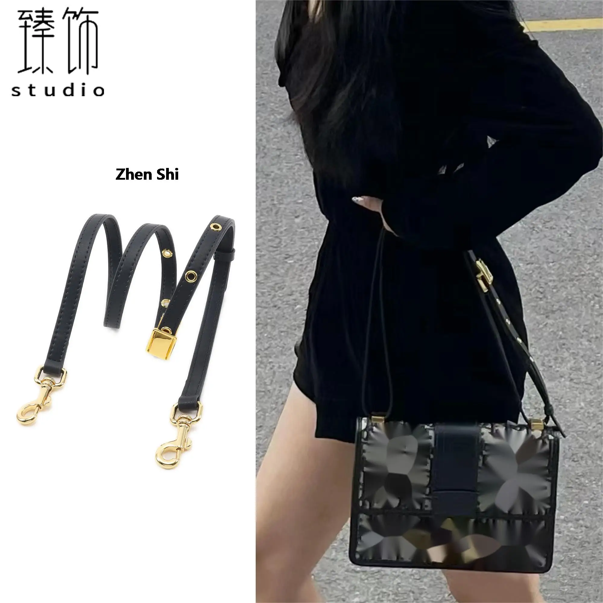 

Luxury D home Bag Strap Woc two-in-one replacement the original crossbody adjustable navy blue shoulder strap