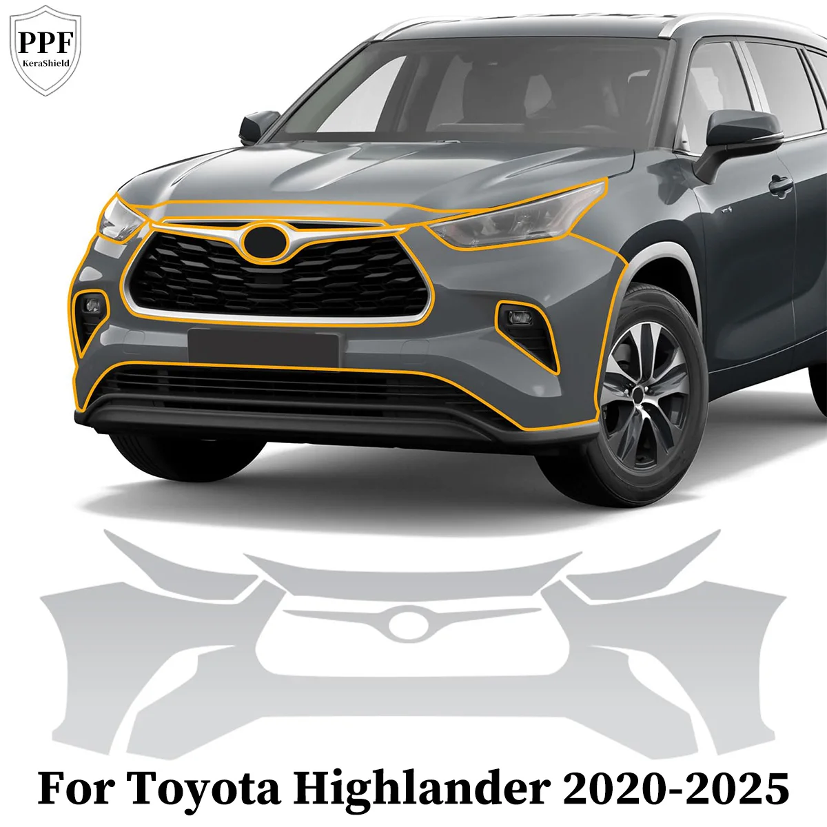 

For Toyota Highlander 2020-2025 TPU Paint Protection Film Car Clear Bra Anti-Scratch Cover Pre-cut PPF Resistant Kit Repairable