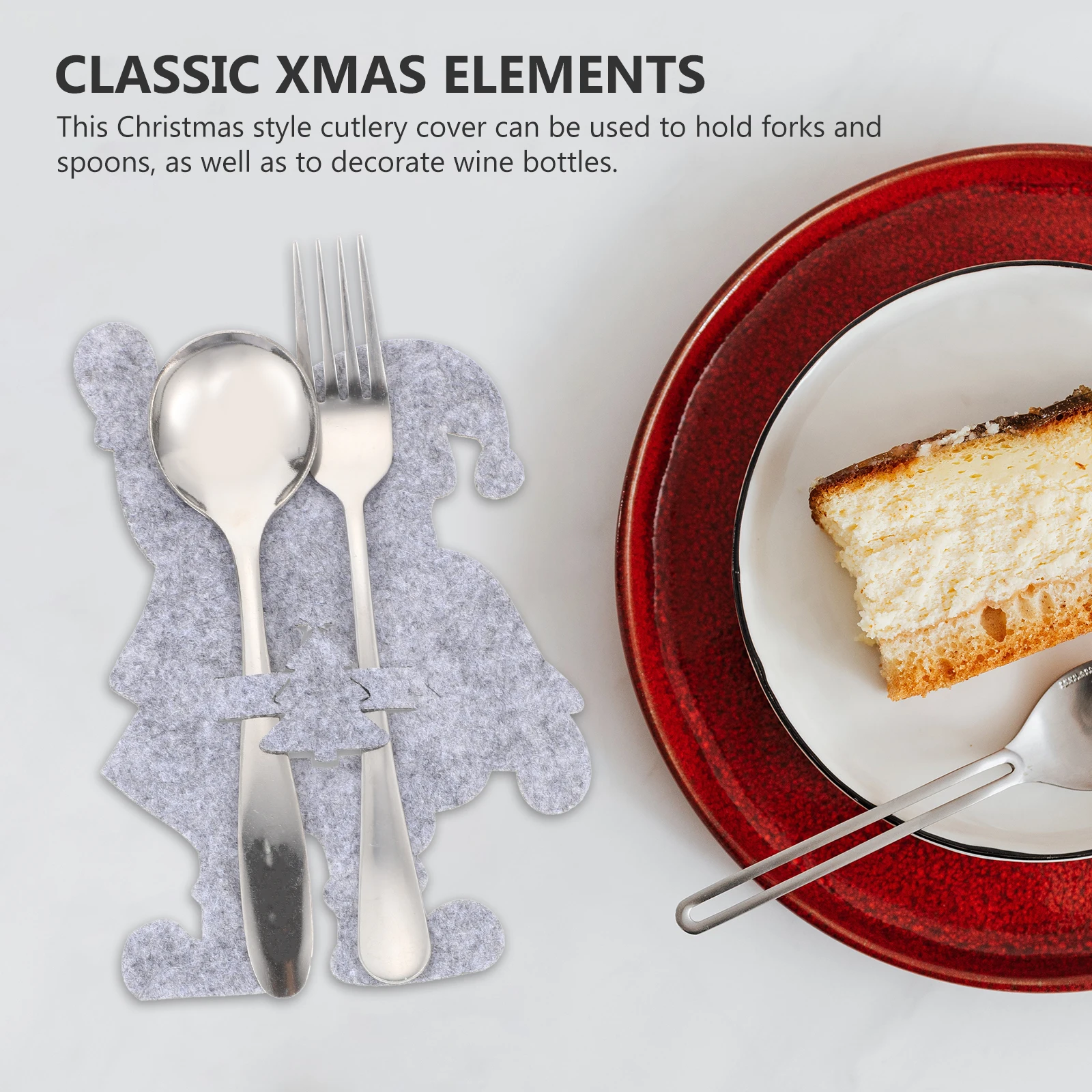 

8Pcs Christmas Cutlery Covers Santa Claus Felt Bags Xmas Party Table Decor Silverware Holders Festive Storage Pouches