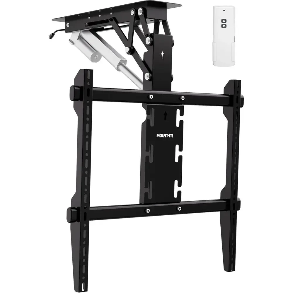 

Electric Ceiling TV Mount - Silent Motorized Drop Down, 50-90 Screen, Remote Control, VESA Compat, 88 lbs Capacity, Black