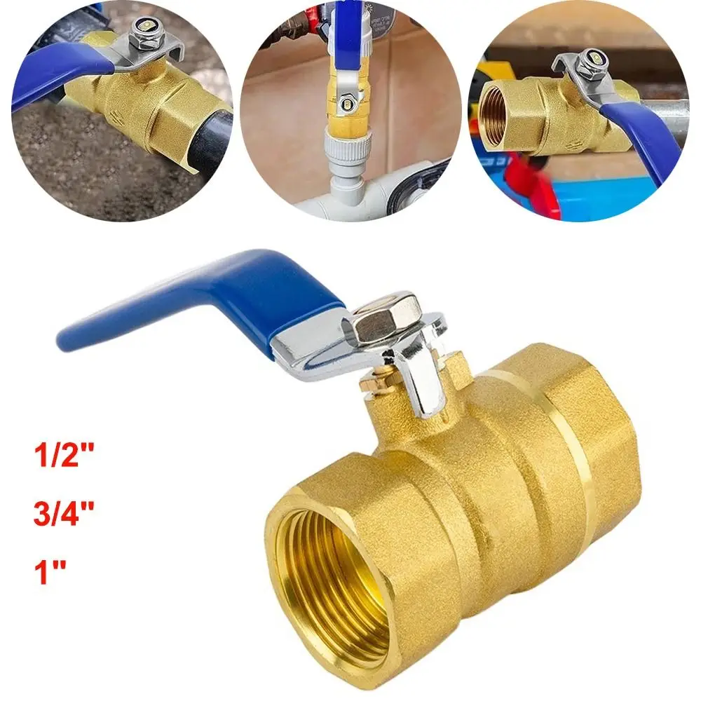 

New Pure Copper Brass Ball Valve 1/2" 3/4" 1" 2P Full Port Ball Valve High Temperature Resistance Threaded Ball Valve