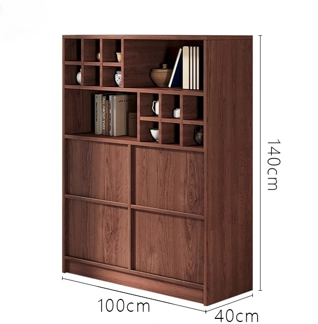 Solid wood bone line Bogu cabinet Duobao Pavilion display cabinet integrated tea cabinet against the wall