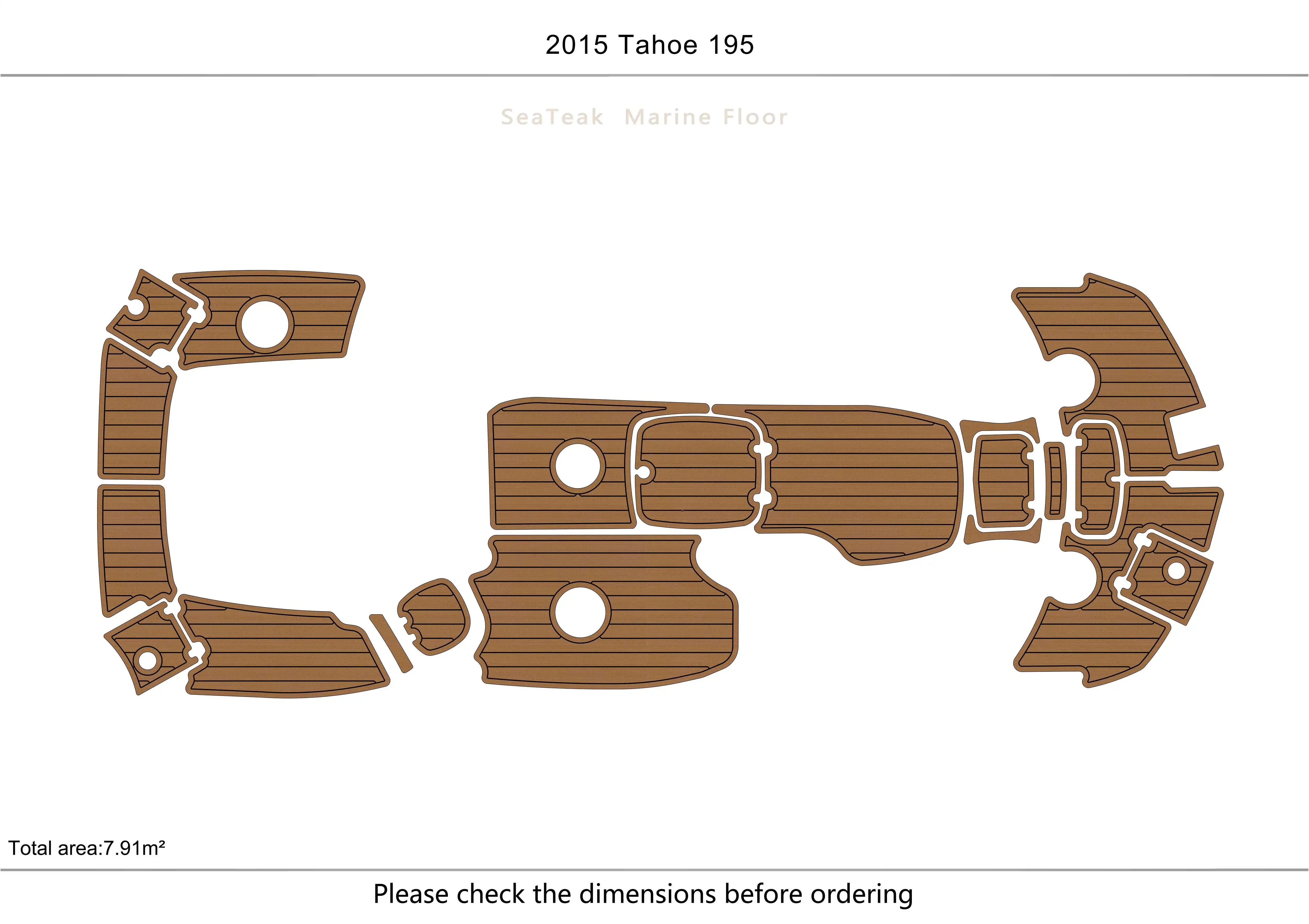 

2015 Tahoe 195 A0 Cockpit swimming platform bow 1/4" 6mm EVA fAUX carpet Water Ski Yacht Fishing Boat Non-slip mat floor