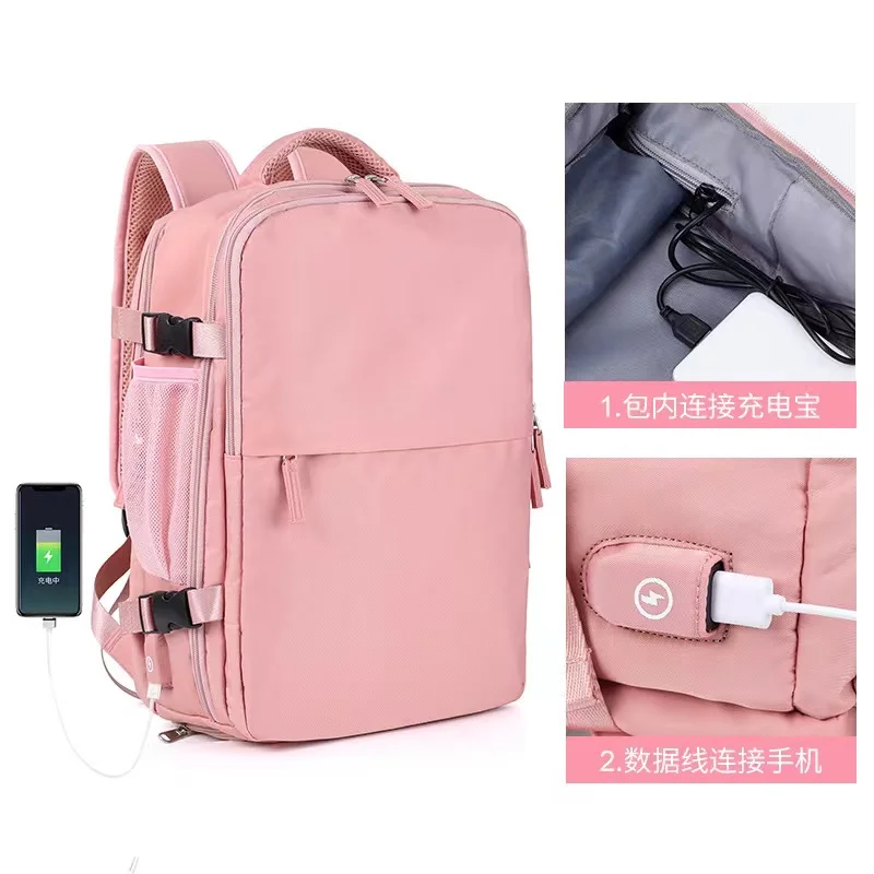 Mochila de viaje grande impermeable para mujer, Mochila multifunción para ordenador portátil, mochilas femeninas, bolsas de equipaje con bolsillo para zapatos