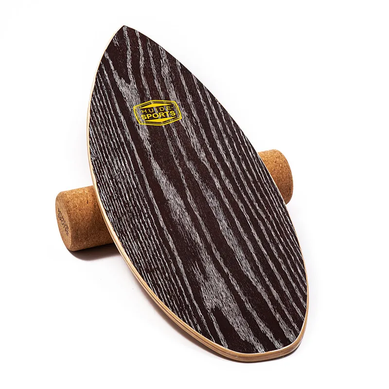 Wholesale Fitness Yoga Curvy Wood Balance Board Wooden Wobble Balance Board For Yoga Fitness