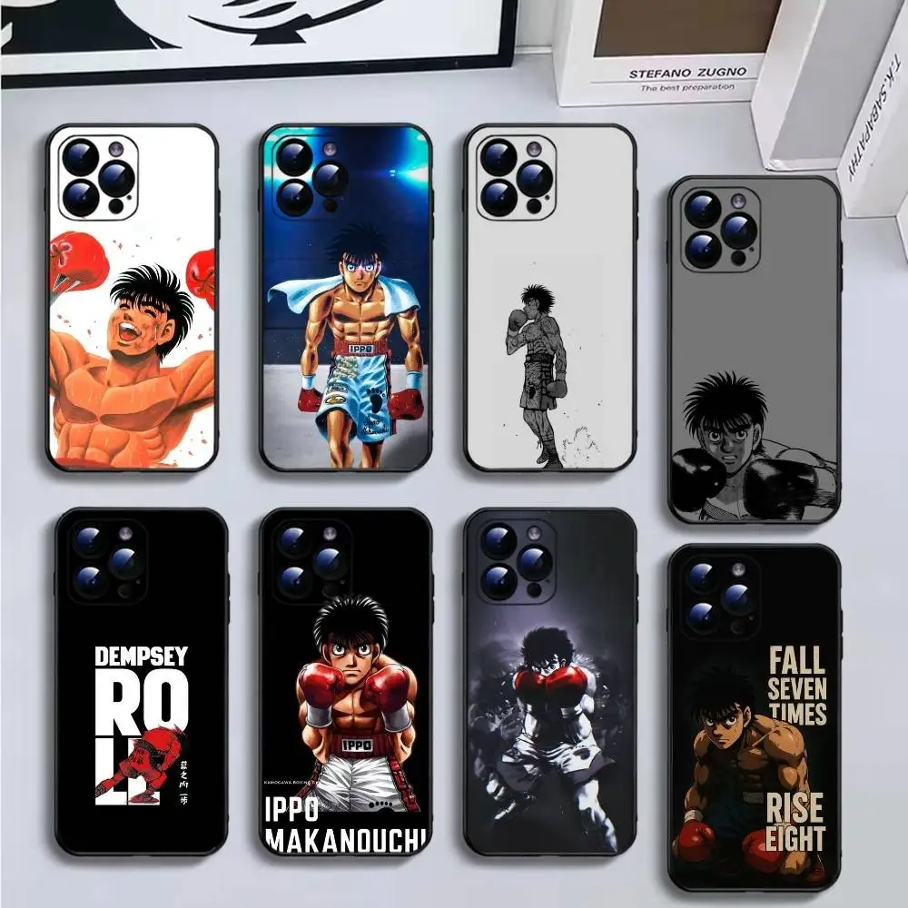 

Boxing H-Hajime no Ippo Phone Case For iPhone16,15,14,13,12,11 Plus,Pro Max,XS,X,XR,SE,Mini,8,7,Soft Black Cover