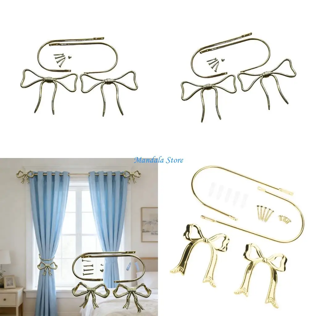 U2JC Traditional Yellow Steel bend developed Curtain Holdbacks 2 Count Pack Durable For Extended