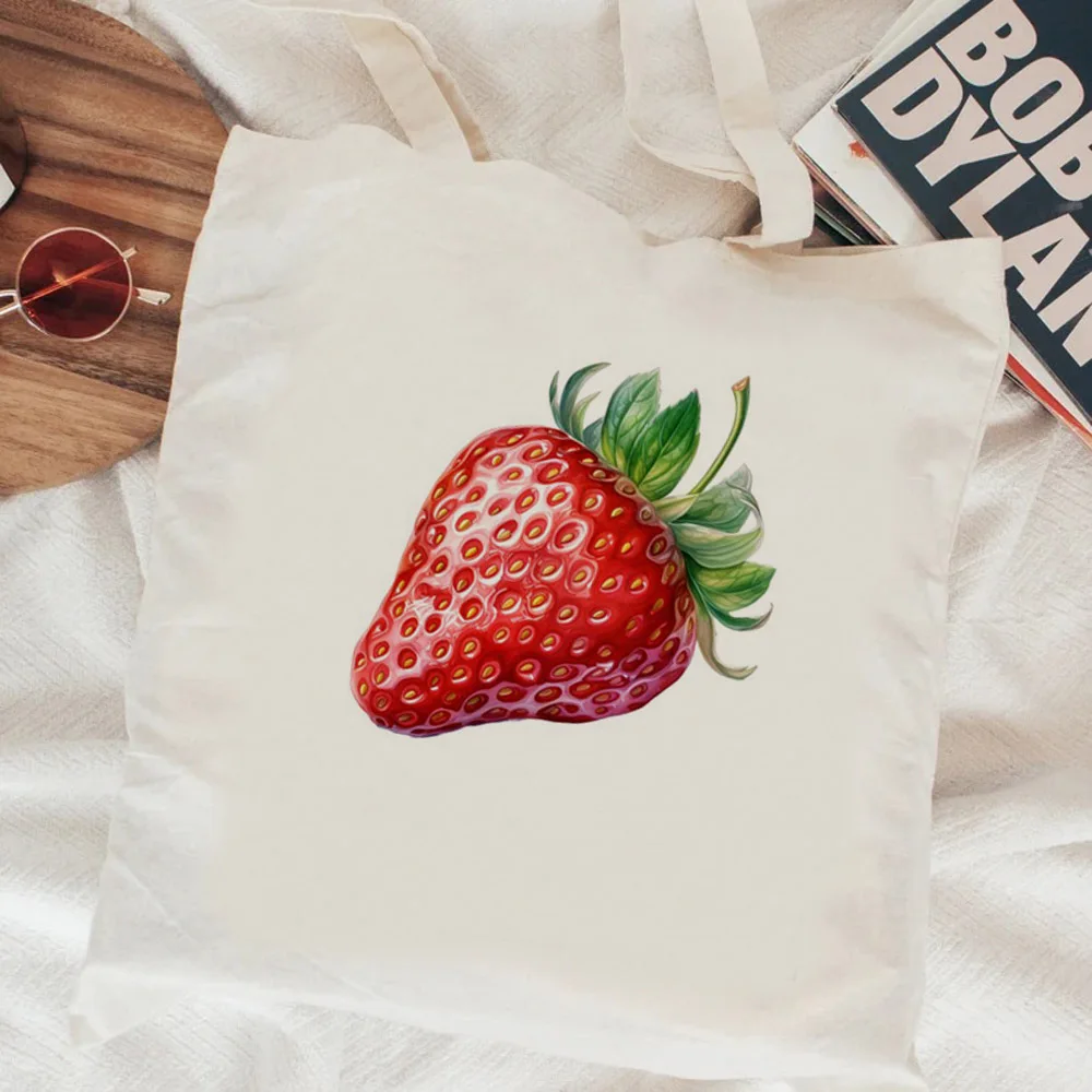 Strawberry shopping bag tote grocery handbag cotton bag net bolsa compra fabric reciclaje cabas