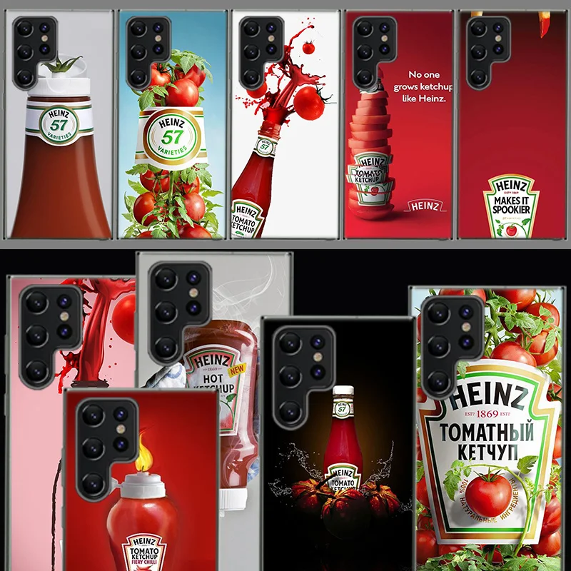 Funda bonita Ins Heinz para Samsung Galaxy S21, S20 FE, S23, S22, S24 Ultra, S10, S10E, S8, S9 Plus, S7, S6