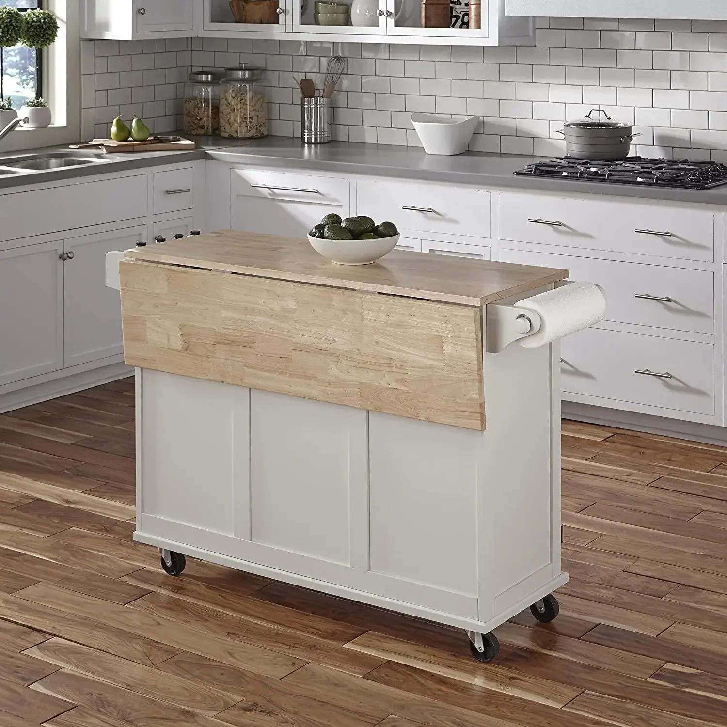 Carrito de servicio de comida, mueble de cocina, carrito de madera con estante para vino y rueda