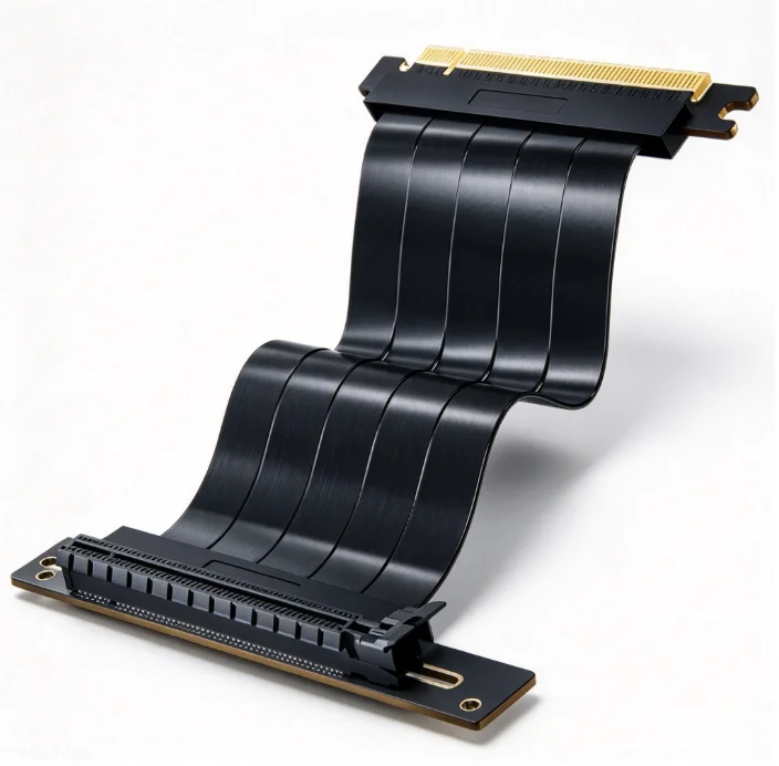 PCIe 4.0 X16 Riser Cable Extension Card Vertical Mount Bracket GPU Adapter 3.0 Gaming PC Case Flexible High Speed 90 Degree Angl