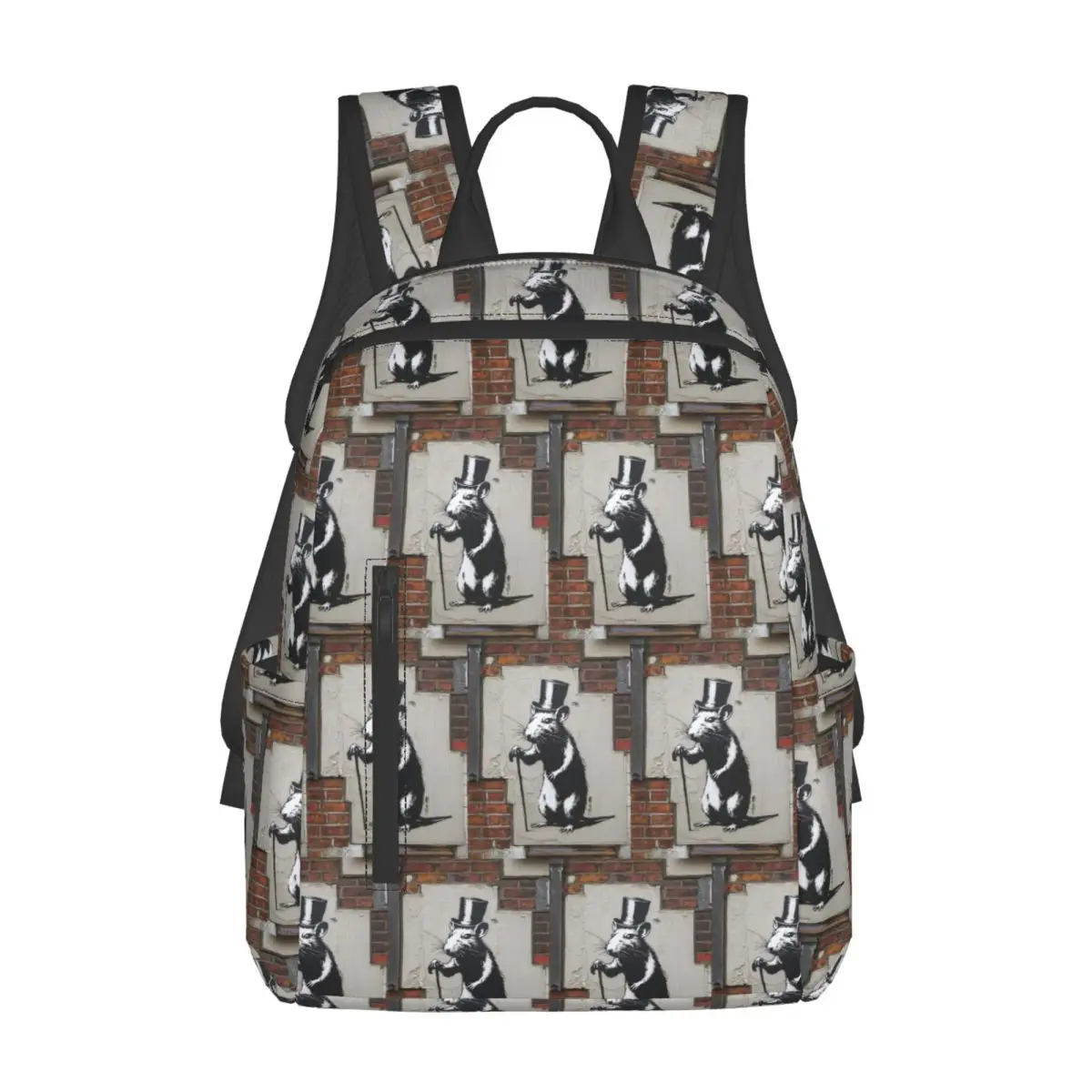 

Banksy Rat Street Art Backpack Daypack Large Capacity Kids BookBag School Bag Shoulder Bags for Men Women