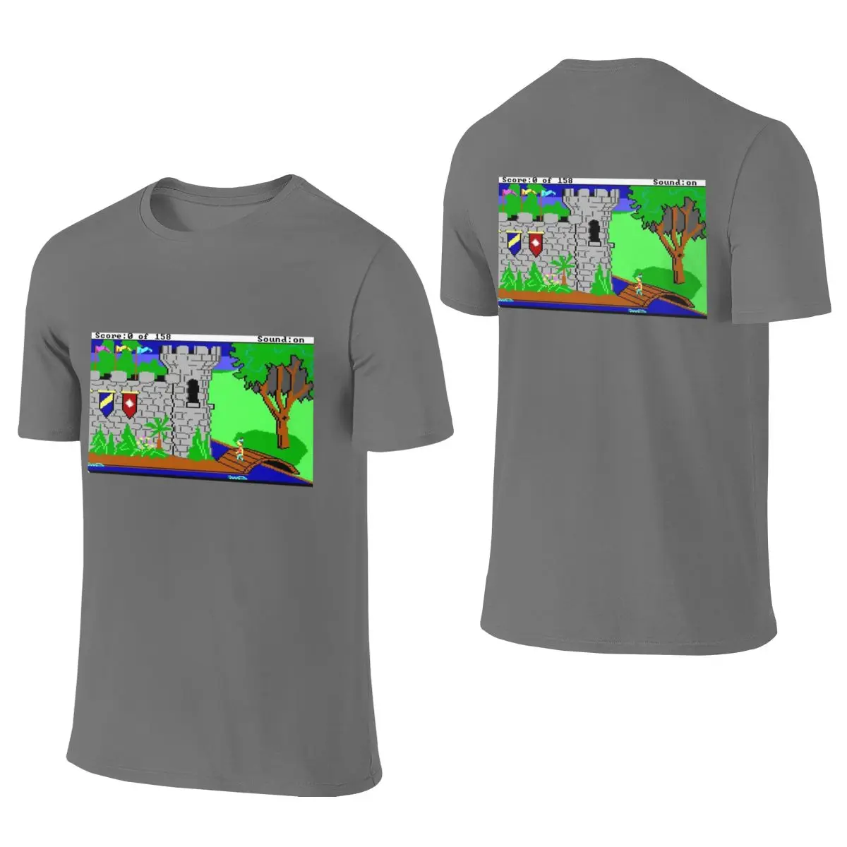 Kings Quest Casual Reversible T-shirt Versatile Outdoor Anti-Static Basic Tee