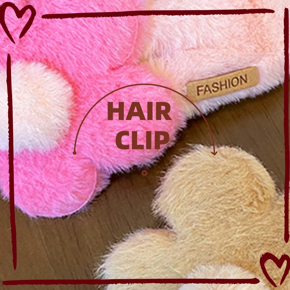 

Large Flower Clamp Imitation Rabbit Fur Clip DIY Hair Accessories Soft Plush Hair Clip Big Size Barrettes Colorful Hairpin