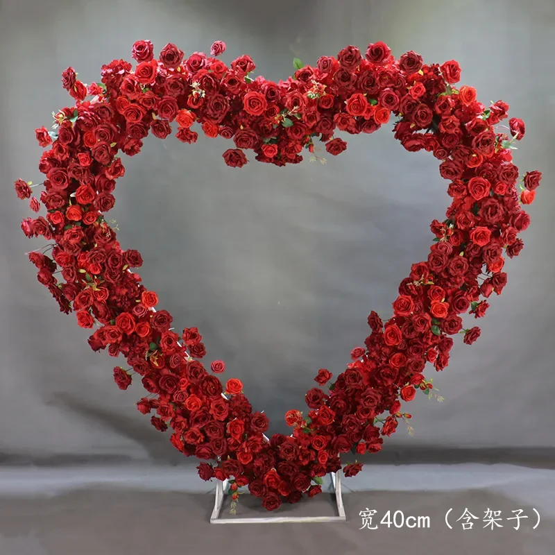 New Foreign Trade Wedding Heart shaped Arch Flower Art Set Showcase Window Beauty Display Flower Background Stage Decoration Sim