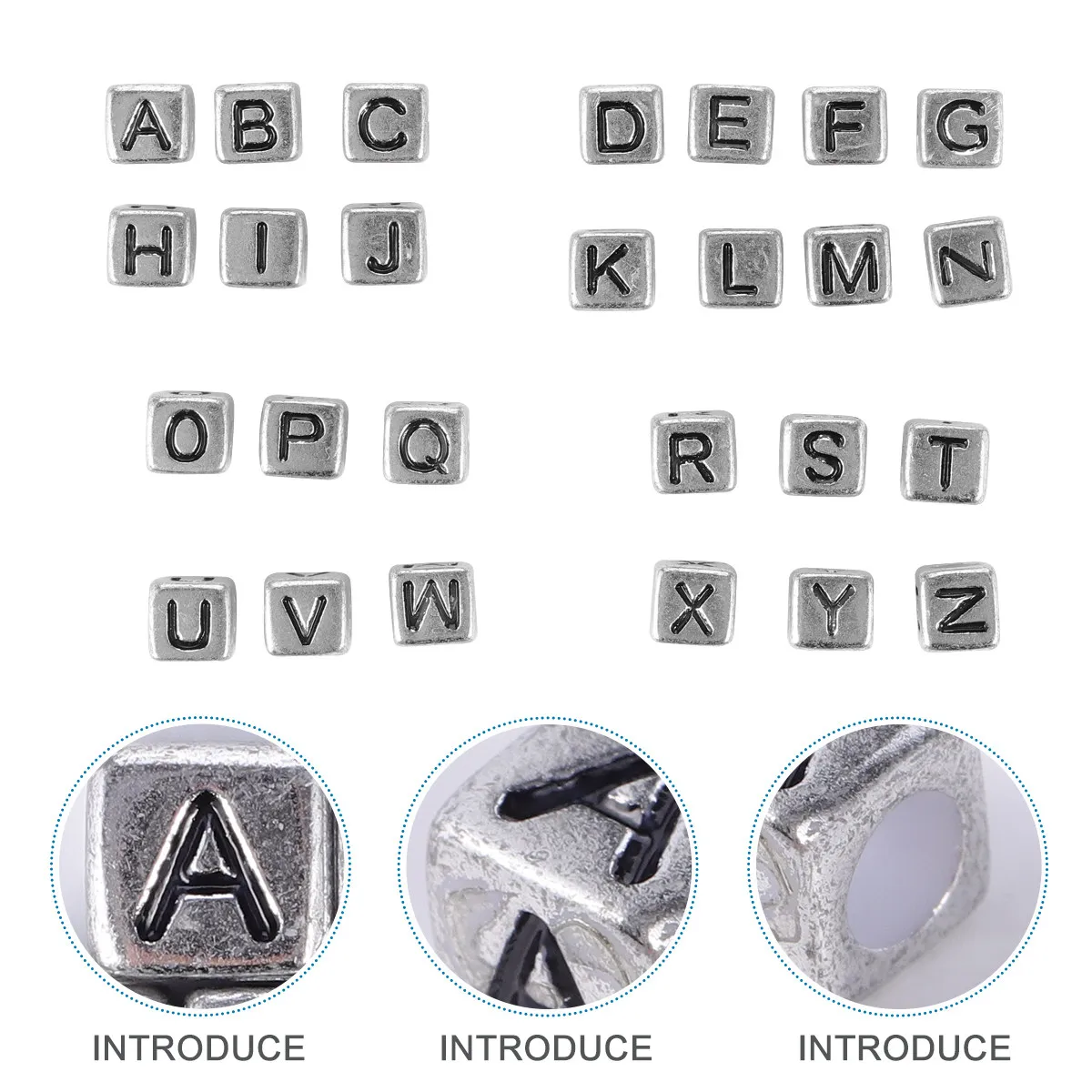 300Pcs DIY Acrylic Square Letter Beads Alphabet Cube for Bracelet Necklace Jewelry Making Craft Beads Creative Handmade