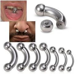 Big Size Surgical Steel Straight Barbell Ring Curved Banana Penis Tragus Piercing PA Nipple Barbell Nose Ring Piercing Jewelry