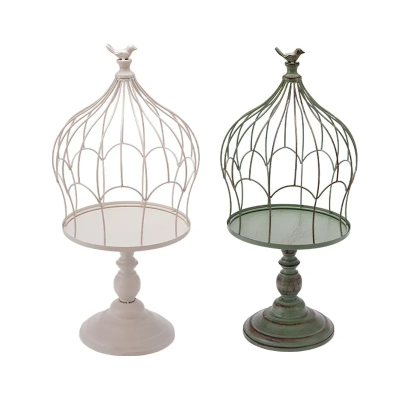 

Desktop wrought iron bird cage, flower stand desktop simple and creative, old courtyard villa garden gardening decorations