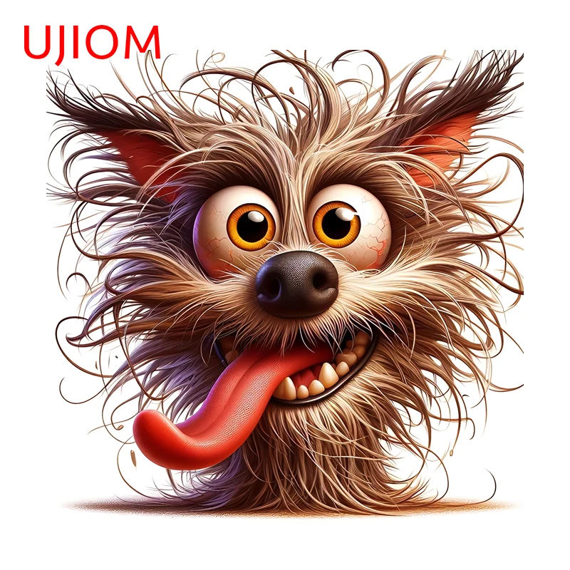 UJIOM Wandaufkleber mit verrücktem lächelndem Hund, schöne Cartoon-Welpen-Wandaufkleber für den Eingangsbereich, modische, wasserfeste Tapeten-Dekoration für Zuhause