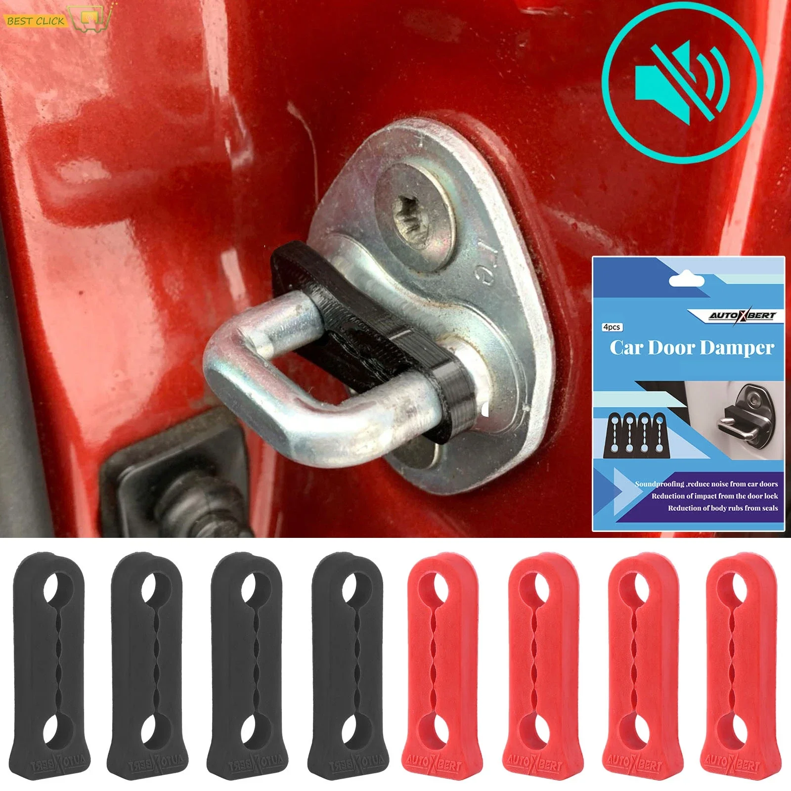

Car Sound Insulation Damper Door Lock Buffer Seal Soundproof Rattling Quiet