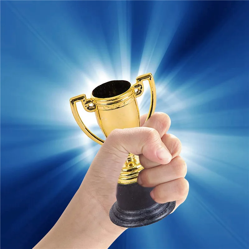 MACH-40PCS mini copos de ouro de plástico troféus para festa crianças prêmios de aprendizagem precoce recompensa de troféu de férias das crianças