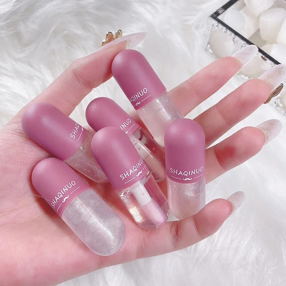 Mini Capsule Jelly Lip Gloss Color Change Glitter Lip Glaze Waterproof Long Lasting Moisturizing Lip Oil Lips Makeup Cosmetics