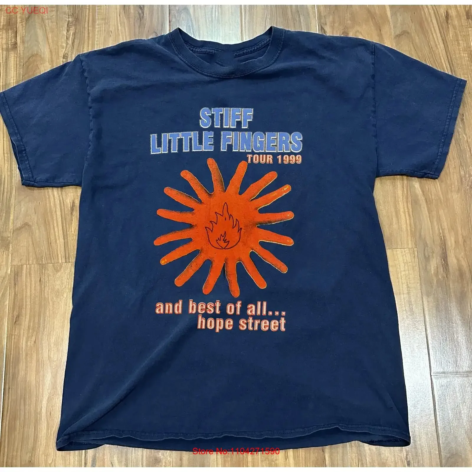 1999 Stiff Little Fingers UK Tour Navy T Shirt All Size S to 5Xl vintage Washed Versatile Top For Everyday Wear Stretched