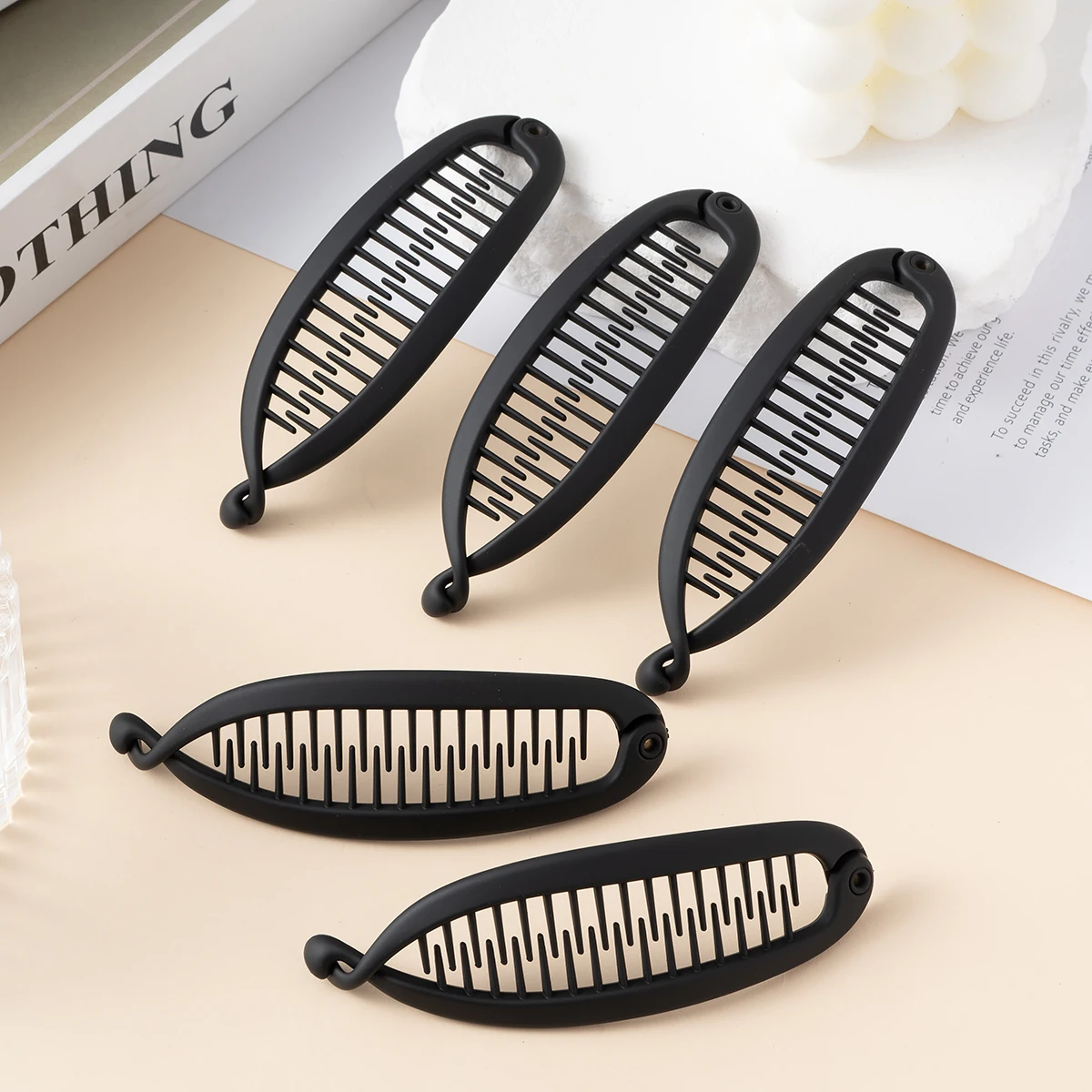 Horquilla mate en forma de pez para mujer, coleta, pinza para el pelo de plátano, pasadores, diadema torcida, accesorios para el cabello, 5 uds.