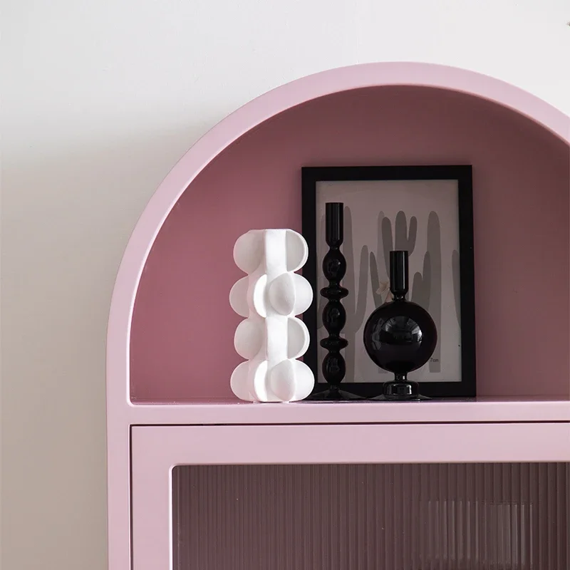 Dopamine chest solid wood painted decorative cabinet bedroom storage living room French storage pink porch cabinet side cabinet