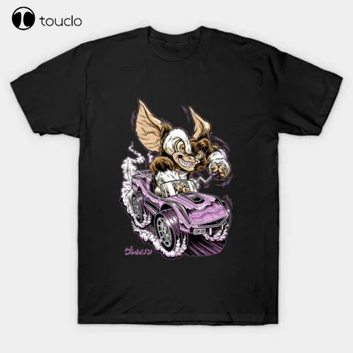 Camiseta negra de película de terror con parodia de Gizmo Motor Car Gremlins Psycho Rat Fink, S-3XL