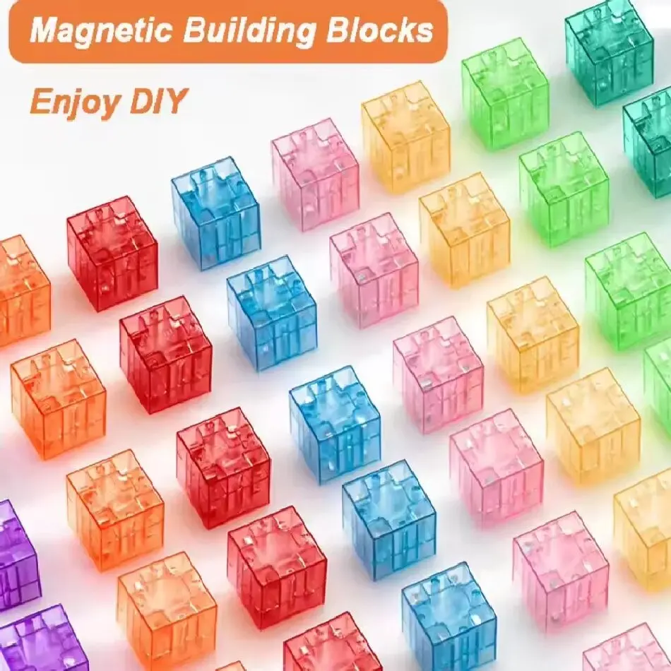 Nouveaux cubes magnétiques DIY pour enfants, ensemble de construction, blocs de construction magnétiques, jouets éducatifs préscolaires STEM pour enfants, cadeaux