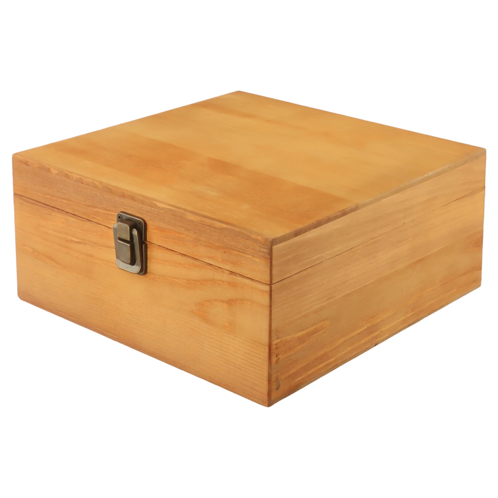 Case Wooden Storage Box 1x Accessories Retro Metal Lock Solid Supplies Treasure Chest Wood Box Burr-Free Household