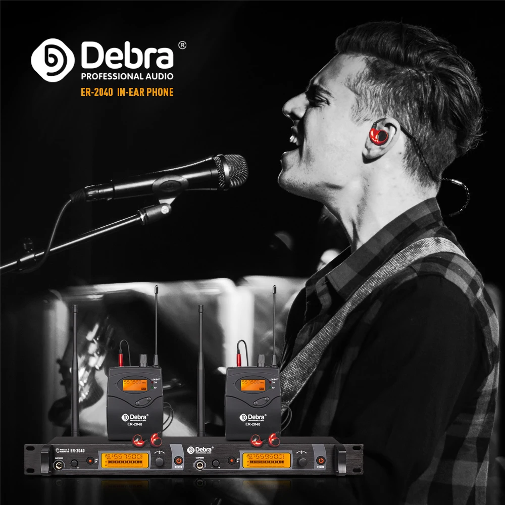 ER-2040 Wireless In-Ear Monitor System with 180m Transmission Distance and Multiple Receivers for Professional Stage, Theater