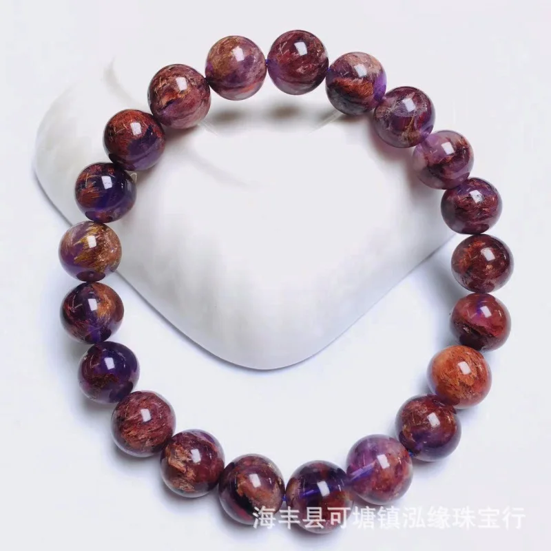 Natural Ghost Couple Purple Rutile Anomaly Crystal String Beads DIY Bracelet Ornament Wholesale