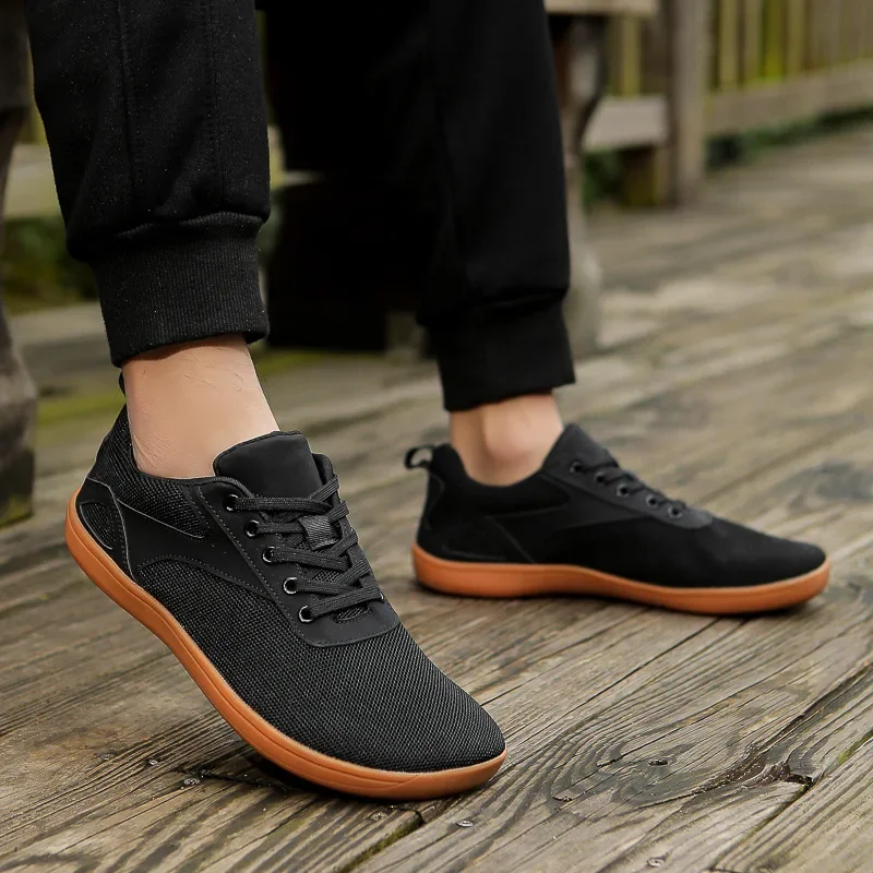 Men Wide Barefoot Canvas Sneaker Mesh Breathable Walking Shoes Man Barefoot Sports Shoes Suitable for Fitness Travel Sports Shoe