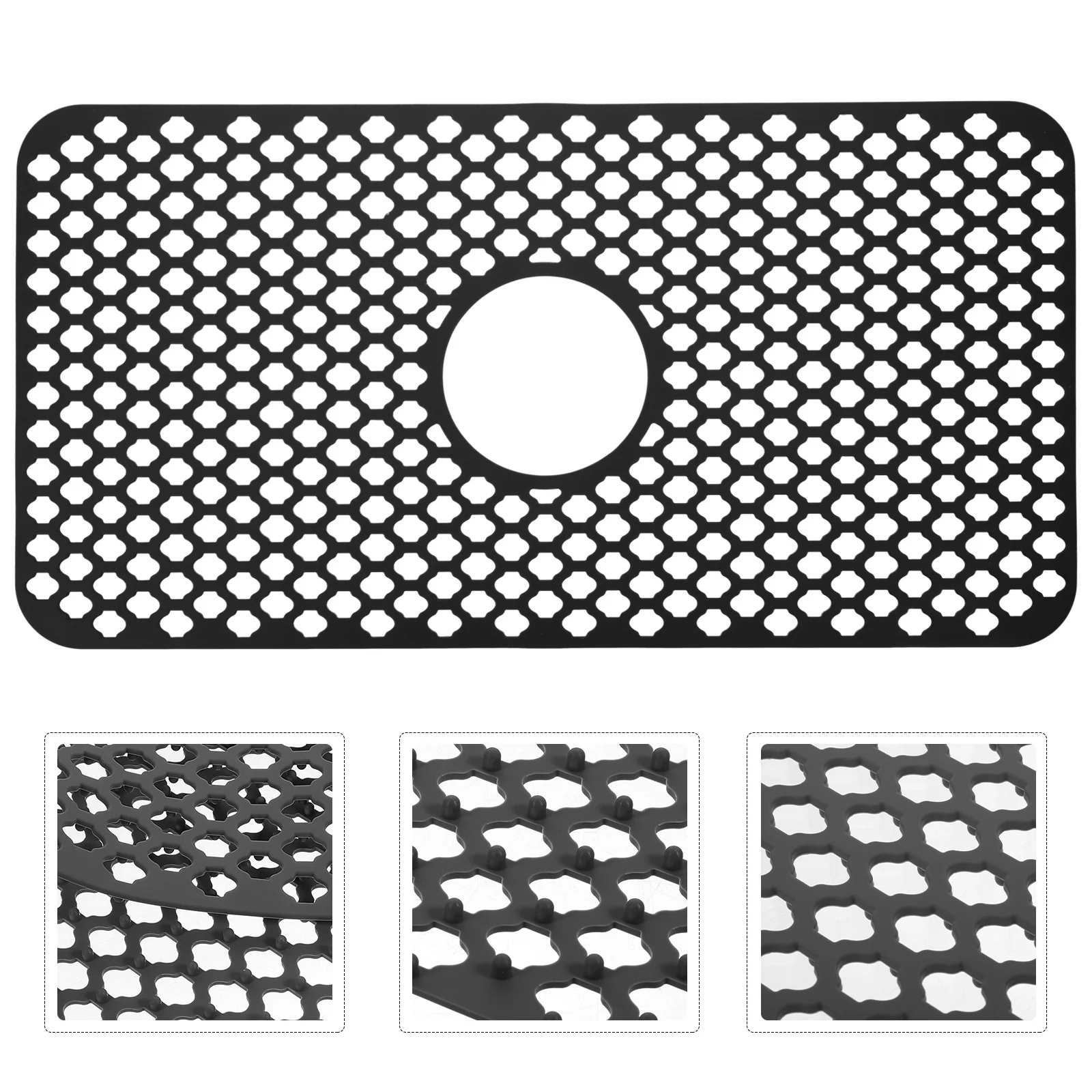 

Kitchen Sink Protector Mat Silicone Draining Cushion Non-Slip Countertop Pad Hollow Sink Filter Mat For Home Use Kitchen