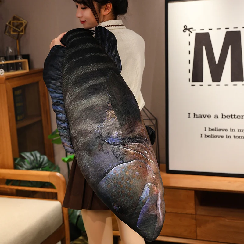 Juguetes de Peluche Realistas de Peces Marinos Kawaii, Muñecos de Atún y Salmón de 40-100 cm, Almohada de Animales, Regalo Creativo de Cumpleaños para Niñas