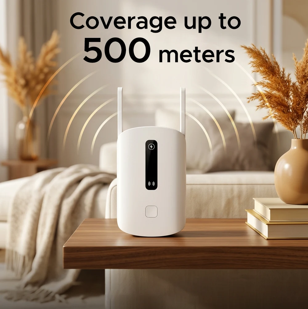 Staniot Signal Booster 433MHz Wireless Repeater 500m Transmission Range Expand Coverage Distance for Home Security Alarm System