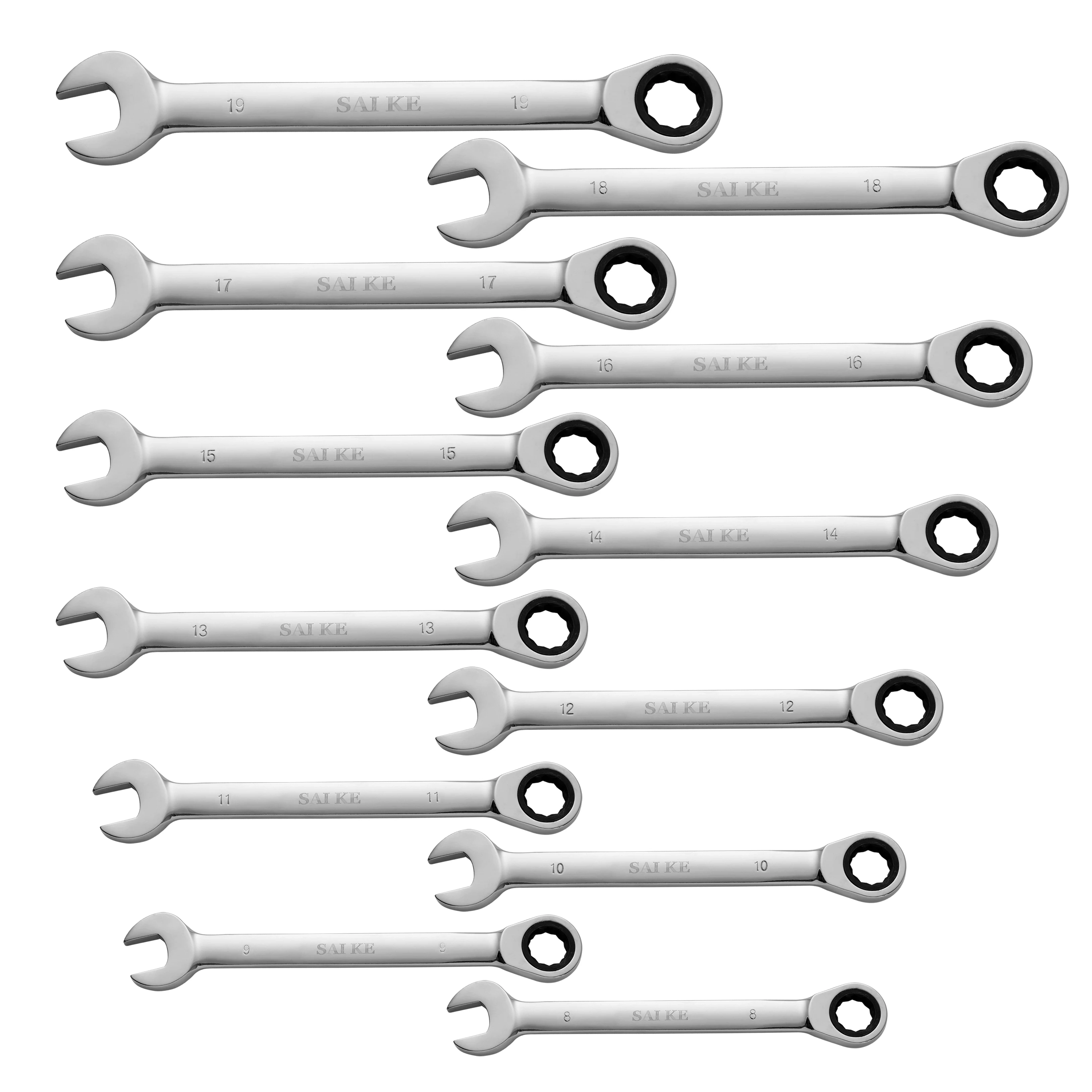 Wrenches Hand Tools Handle Wrench for Repair Combination Gear Ratchet Spanner Wrench 72 Teeth 6 – 19mm Variation