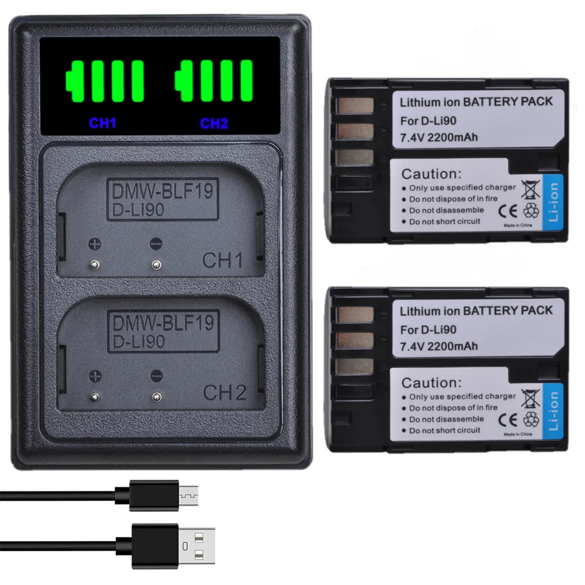 D-Li90 Battery and Charger for PENTAX K-5II K-5IIS K-7 K-7D K-01 K-1 K3 K3II K-5 K-52 645D 645Z MARKII