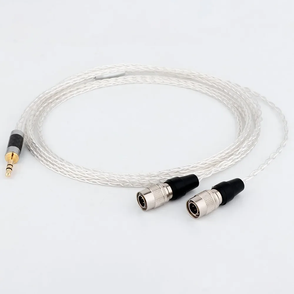 Preffair 1PC OCC Silver Plated Earphone Cable For Mr Speakers Alpha Dog Ether C Flow Mad Dog AEON Headphone