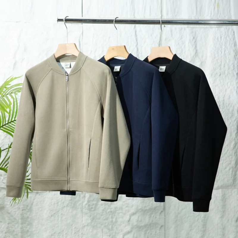 

Original Design Autumn New Faion Simple Pure Color Baseball Collar Loose Sports Open Cardigan Comfortable Jaet for Men