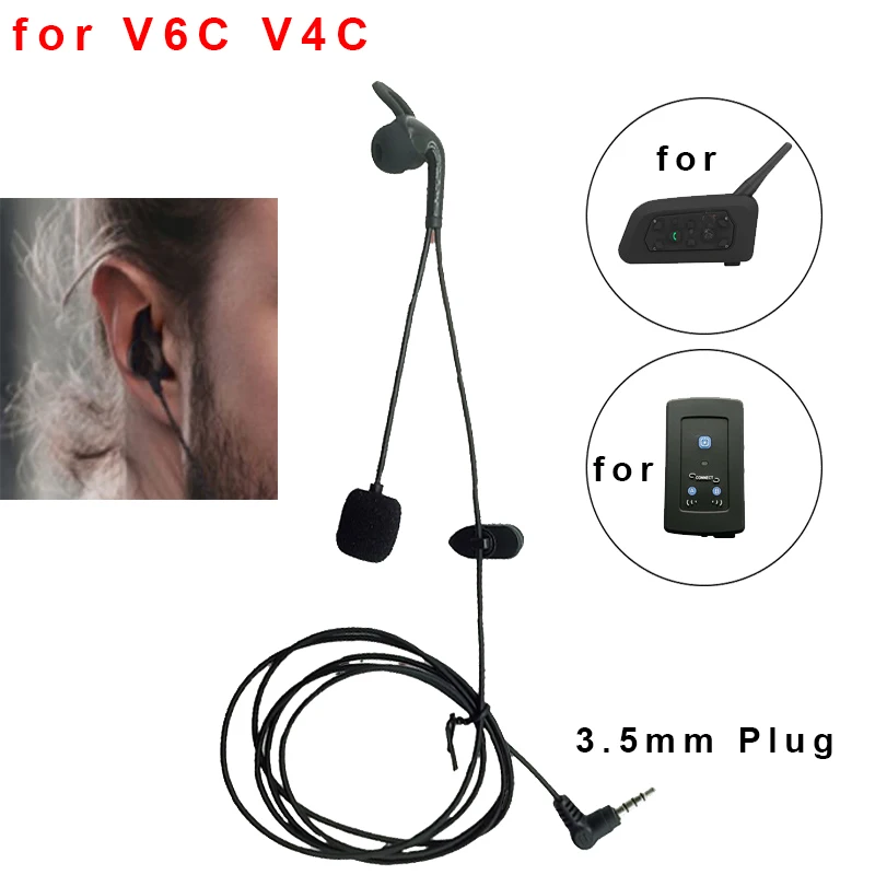 1PC Słuchawki douszne z wtyczką 3,5 mm odpowiednie do domofonu FBIM V6 V6C V4 V4C Interphone Referee Headset