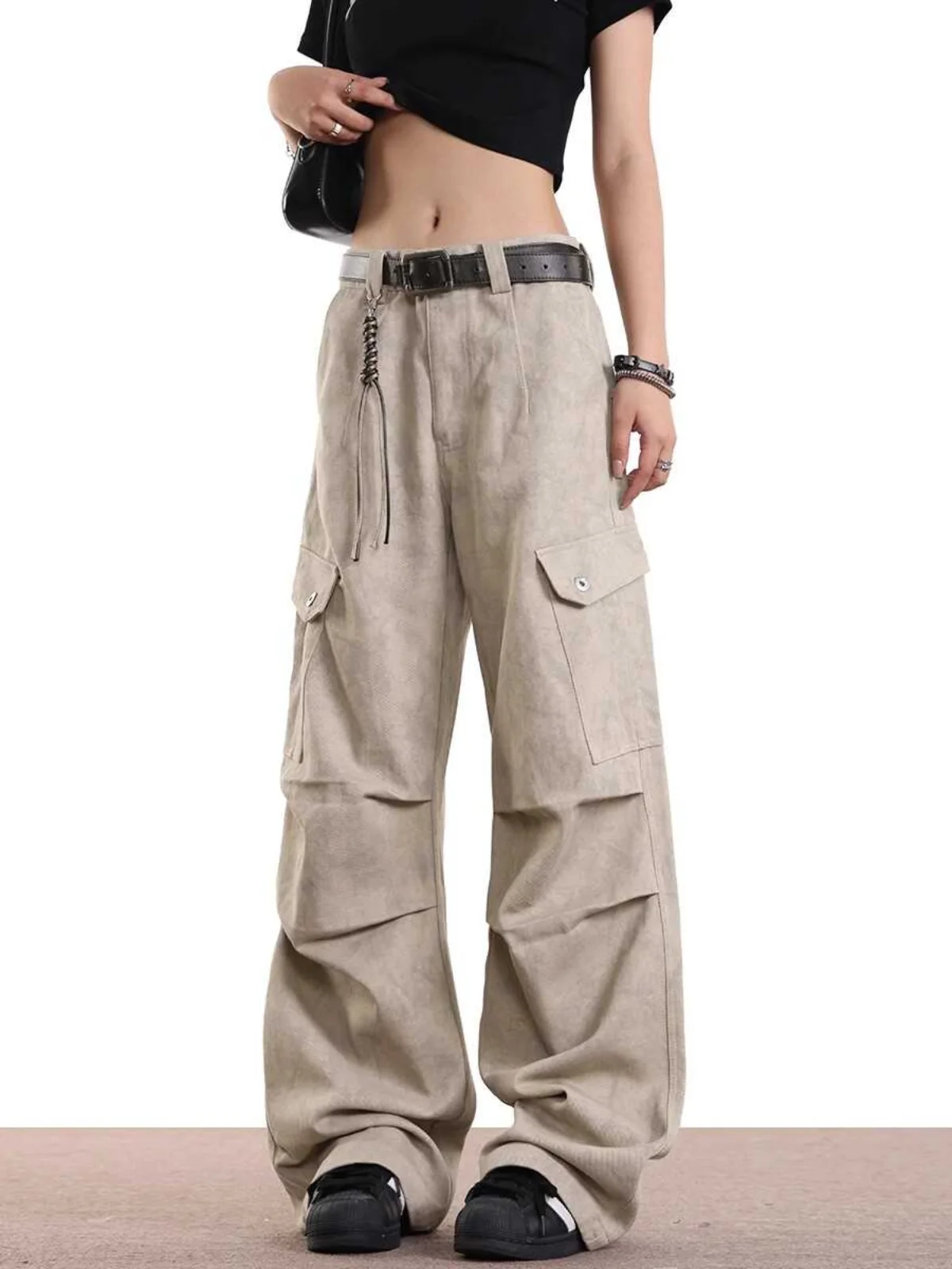 

Рабочие брюки с мраморным узором, свободные прямые повседневные брюки, винтажные американские широкие брюки-зонтики, солдатские брюки