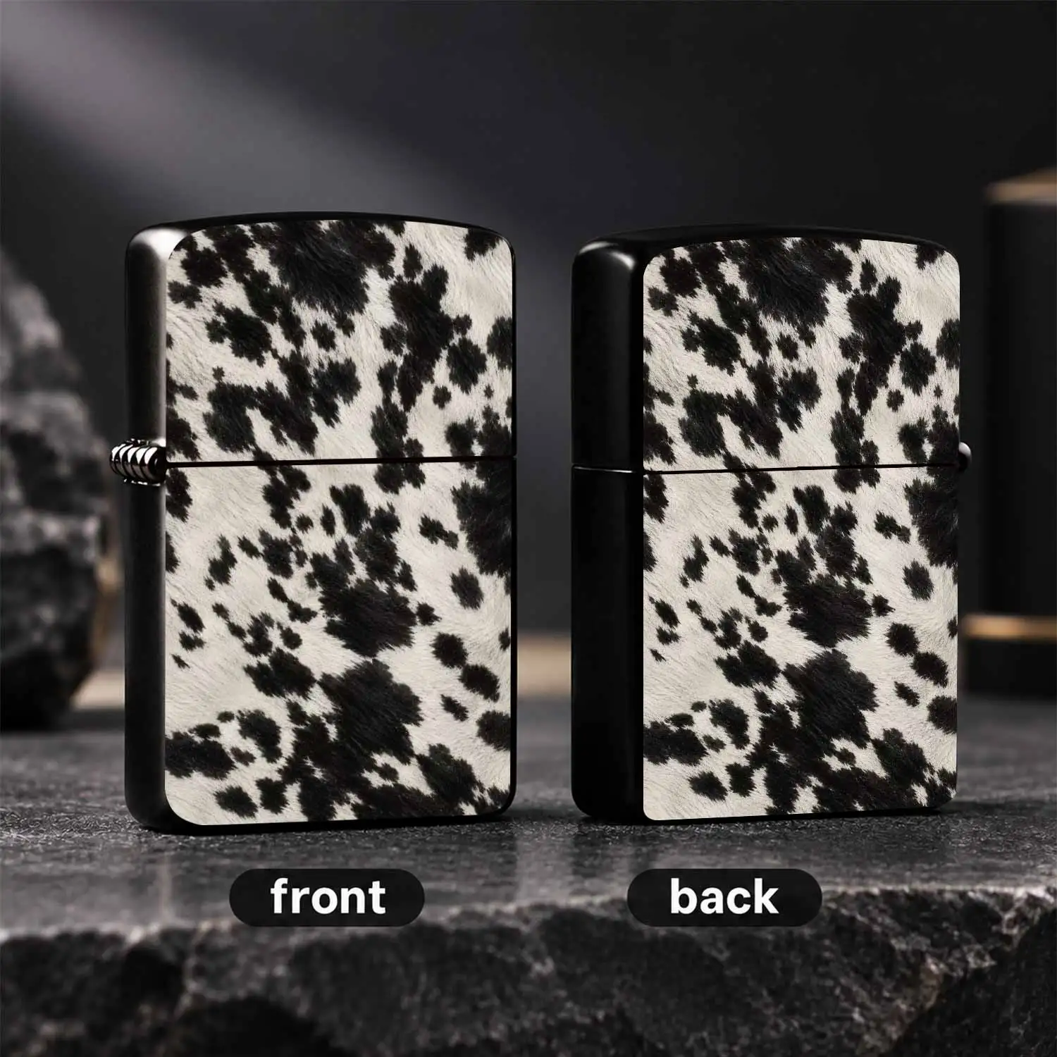 Creative Cowhide Pattern Textured Lighter, Stylish Spotted Fur Print Design, Portable All-Match Accessory, Suitable For Daily Gathering, Outdoor Activities, Travel, Home Use Scenarios, Exquisite Decorativ A Humorous And Interesting Lighter