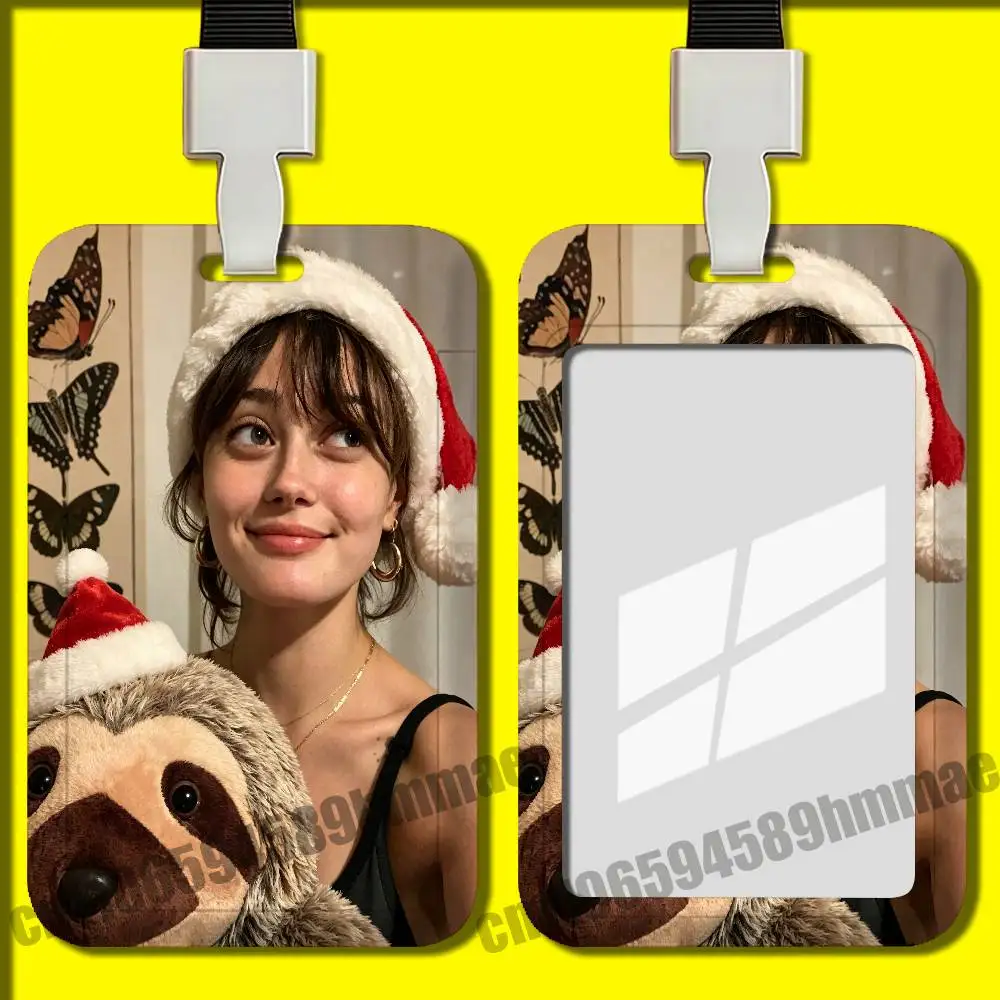 Office Badge Work Student Bank Credit Hard Holders Case Shell For Ella Purnell British Actress Employee ID Card Holder