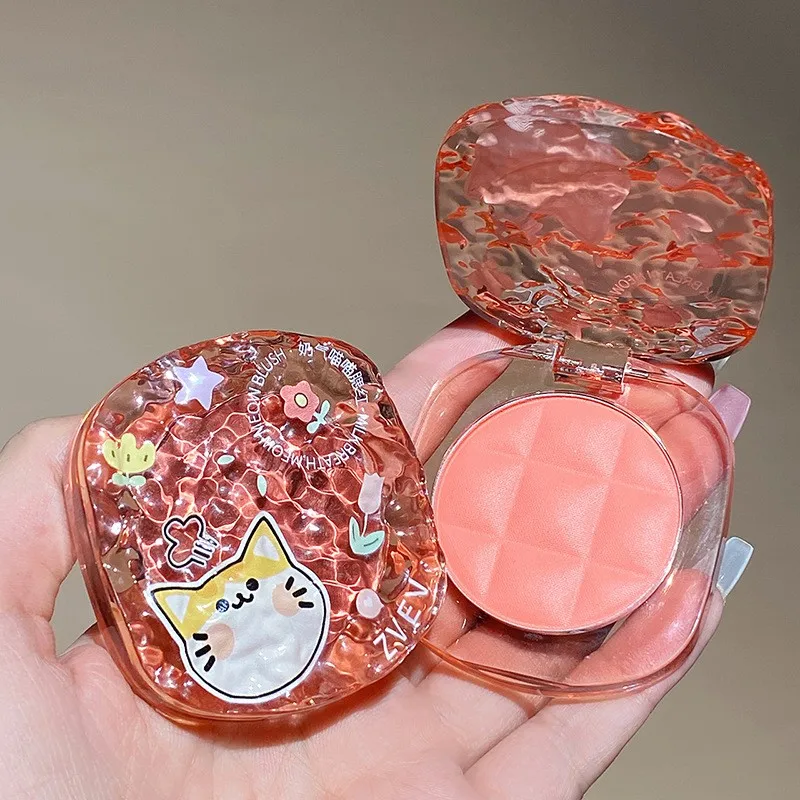 Niedliche Katze Make-up erröten matt lang anhaltende Gesicht Rouge natürliche Kontur Puder Schönheit Pfirsich rosa koreanische Make-up Aufhellung erröten