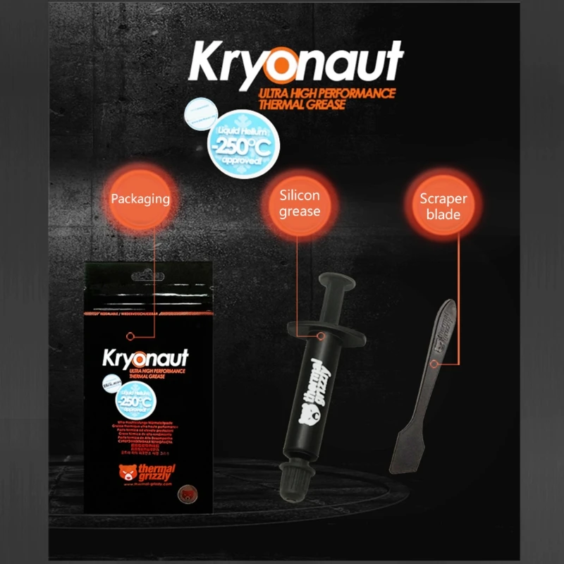 Thermal Grizzly Kryonaut 1g High Performance Thermal Paste for Cooling CPU GPU Processors Graphics Cards Heatsinks