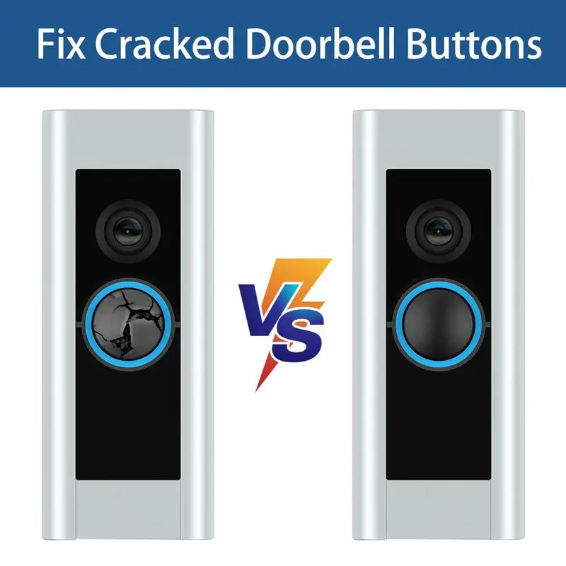 4pcs Doorbell Button Replacement for Video Doorbell Pro Repair Split Cracked Broken Button Fits for Ring Doorbell Accessories